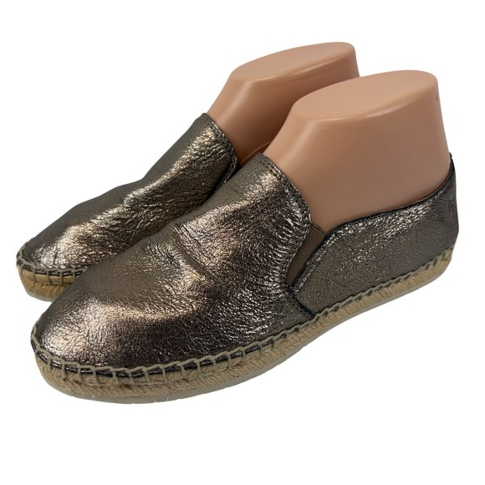 Frye‎ Isbel Espadrille Loafer Women's 7.5M Metallic Bronze Gold Leather Slip-On
